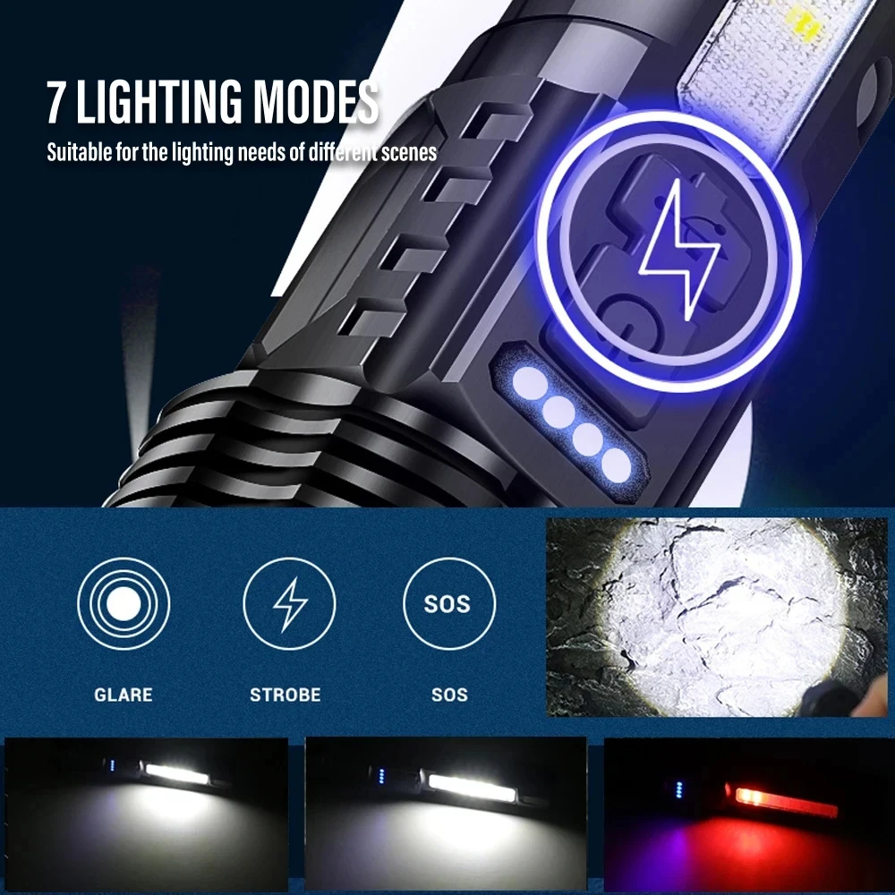 Powerful XHP50 LED Flashlight  - Fishing Light recension och pris